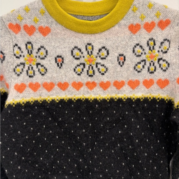 Kate Spade Embroidered Fair Isle Wool Alpaca Blend Cropped Sweater Size XS - Picture 6 of 15